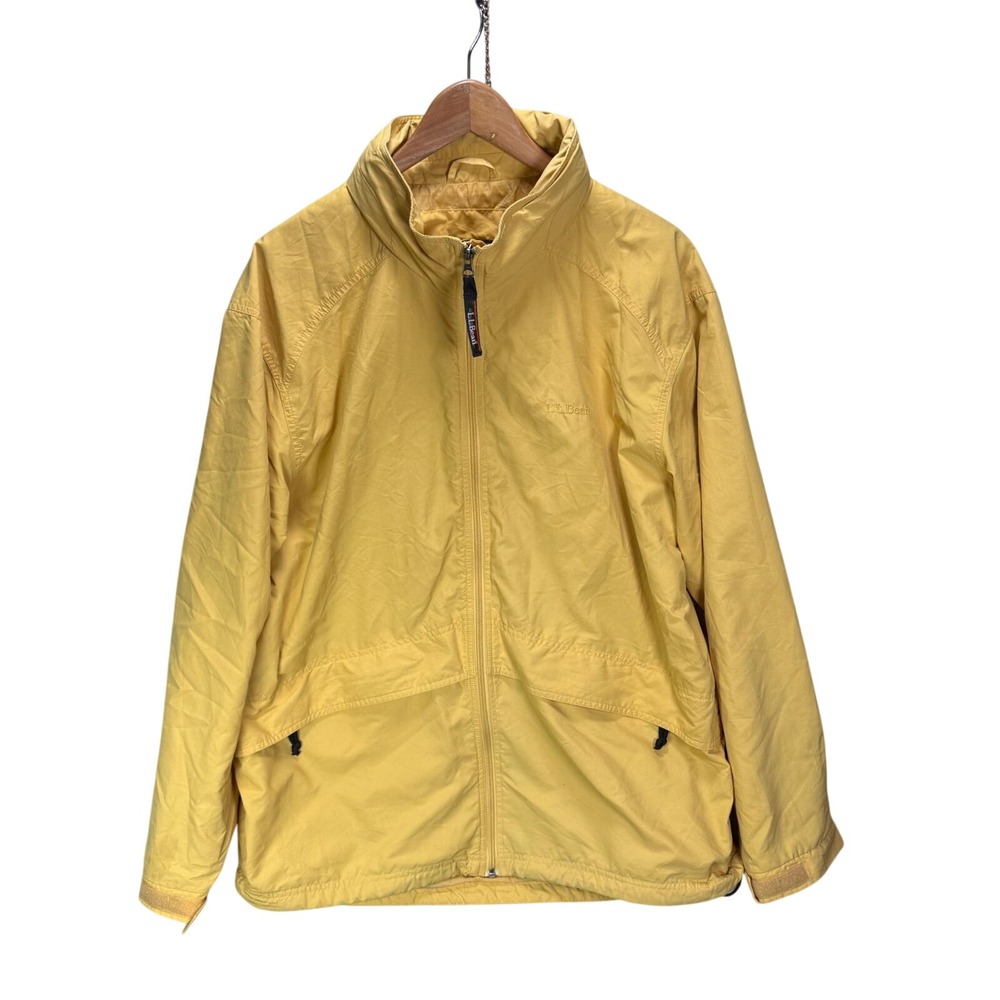 LL Bean Mens Large Yellow Nylon Warm-Up Jacket Full Zip Windbreaker‎ OTH   92.